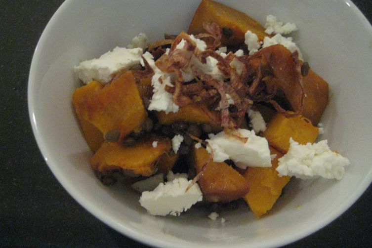 Balsamic Roasted Pumpkin, Lentil & Goat Cheese