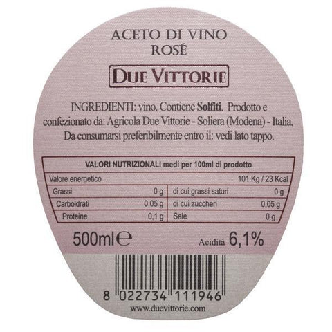 Image of Due Vittorie Rosé Wine Vinegar